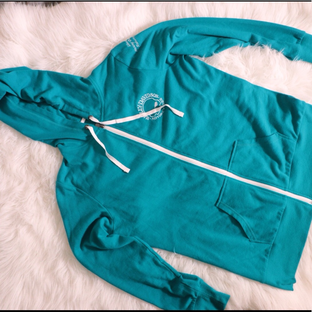 Harley Davison Teal sweater size L